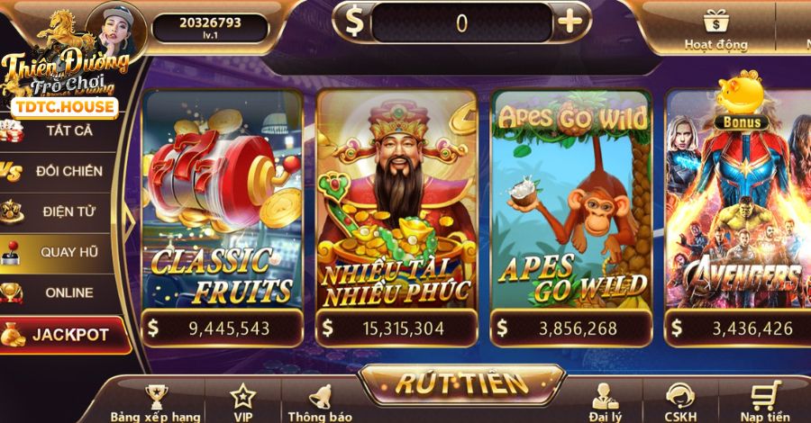 Kho game slot và bắn cá với cơ hội trúng Jackpot lớn